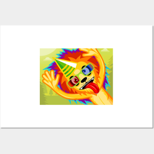 Rainbow Lion Posters and Art